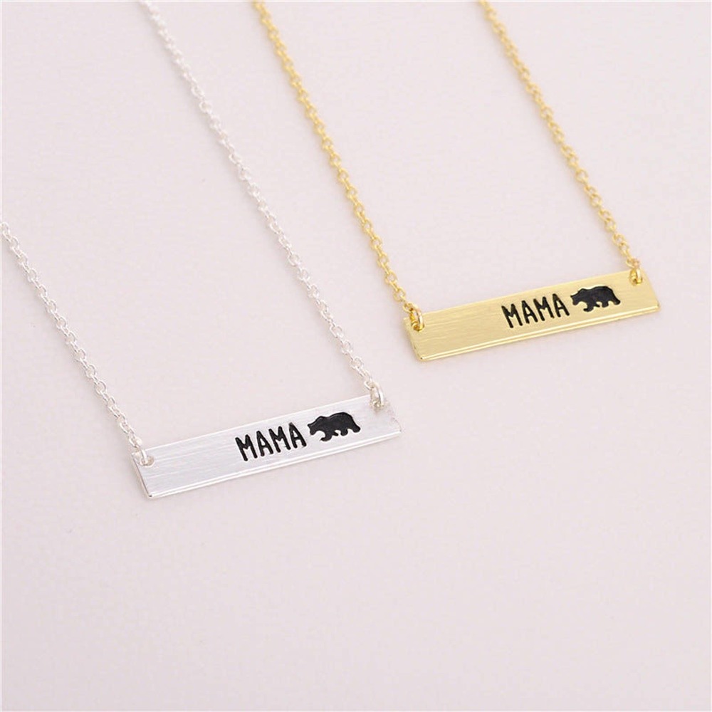 Mama Bear Necklace: Gold